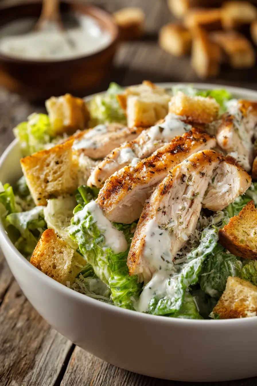 Chicken Caesar Salad with Homemade Croutons: The Best Recipe Ever
